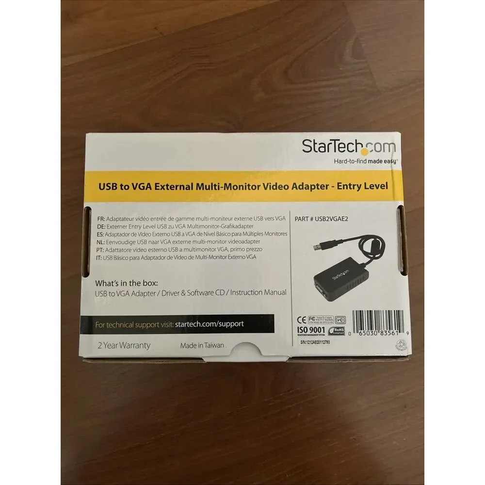 STARTECH USB TO VGA EXTERNAL VIDEO ADAPTER USB2VGAE2 ULE4-8